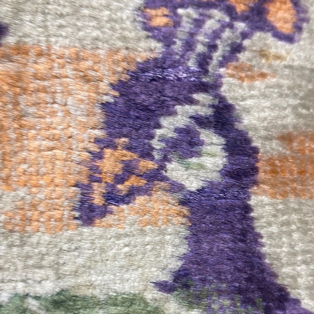 Vintage Peacock Tapestry Wall Hanging in Green, Purple & Peach - Picture 9 of 9